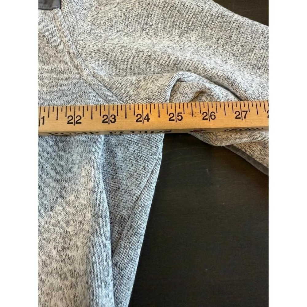 Eddie Bauer Mens XL Quarter Zip Fleece Lined Sweater Pullover Marled Oatmeal - Picture 6 of 7